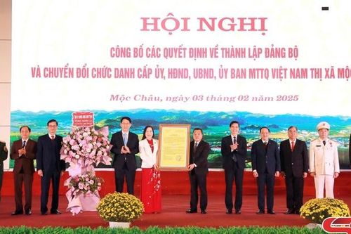 Hội nghị công bố quyết định về thành lập Đảng bộ thị xã Mộc Châu