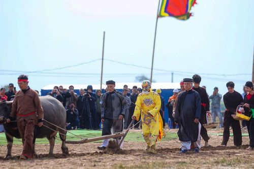 Tái hiện cảnh 'vua đi cày' tại Lễ hội Tịch điền Đọi Sơn 2025
