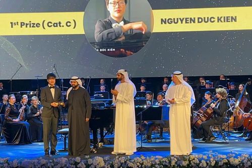 Tài năng trẻ Nguyễn Đức Kiên giành giải Nhất cuộc thi Piano quốc tế Fujairah