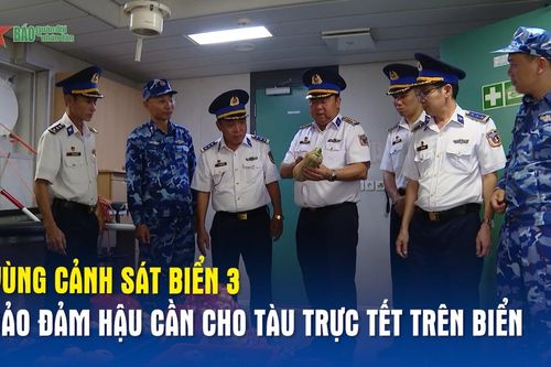 Vùng Cảnh sát biển 3 bảo đảm hậu cần cho tàu trực Tết trên biển