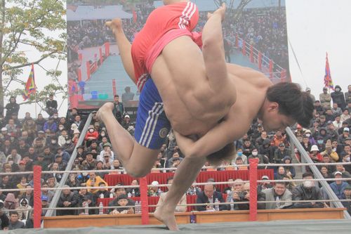 Xem các màn đấu vật gay cấn tại lễ hội gần 700 tuổi ở Hải Phòng