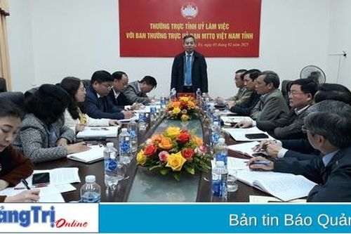 Thường trực Tỉnh ủy Quảng Trị làm việc với Ban Thường trực Ủy ban MTTQ Việt Nam tỉnh