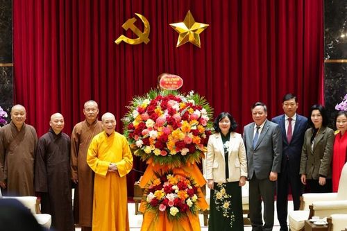 Ban Trị sự GHPGVN Thủ đô chúc mừng Thành ủy TP.Hà Nội nhân kỷ niệm 95 năm Ngày thành lập Đảng 3-2