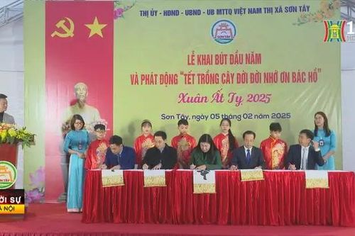 Sơn Tây khai bút đầu năm và phát động Tết trồng cây