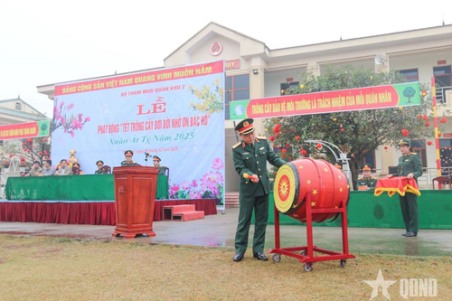 Bộ Tham mưu Quân khu 2 trồng hơn 5.000 cây xanh