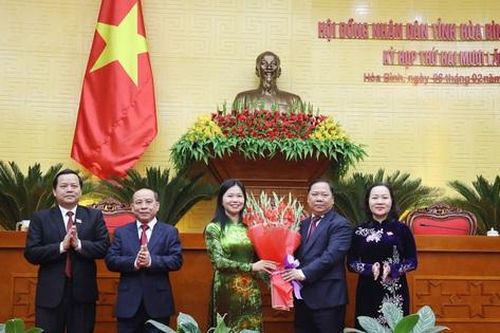Bà Bùi Thị Minh được bầu làm Chủ tịch Hội đồng Nhân dân tỉnh Hòa Bình