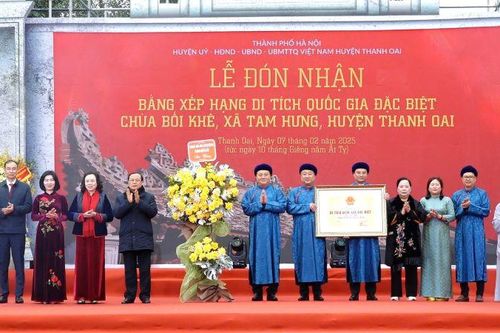 Chùa Bối Khê (Hà Nội) đón nhận Bằng xếp hạng Di tích quốc gia đặc biệt