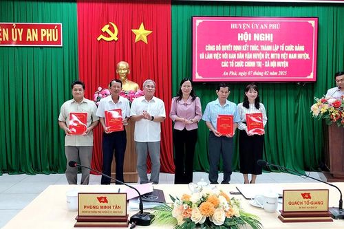 An Phú công bố quyết định kết thúc, thành lập tổ chức Đảng