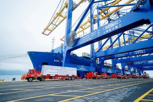 Cảng biển nước sâu hiện đại nhất Việt Nam đón chuyến tàu container đầu tiên
