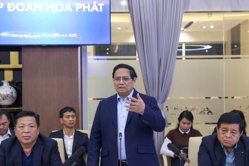 Thủ tướng Phạm Minh Chính thăm Khu liên hợp gang thép Hòa Phát Dung Quất