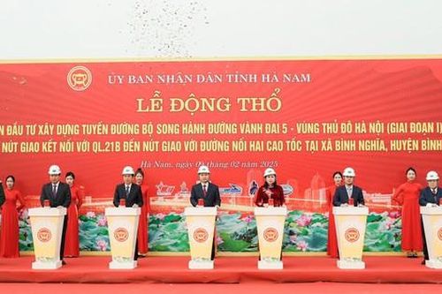 Hà Nam: Khởi công xây dựng tuyến đường bộ song hành vành đai 5- Vùng Thủ đô