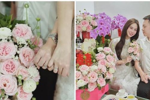 Á hậu Vbiz tổ chức lễ dạm hỏi, lần đầu để lộ diện mạo 'nửa kia'