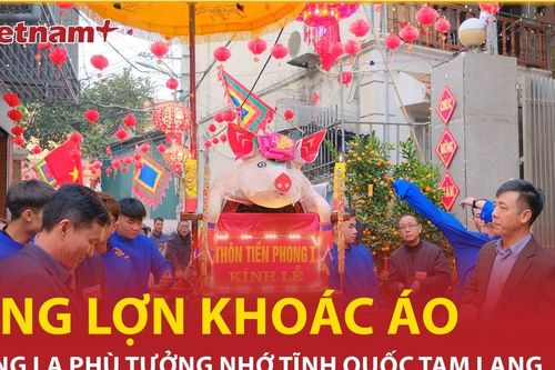 'Ông lợn' khoác áo mỡ chài, được đi lọng, rước kiệu ở hội làng La Phù