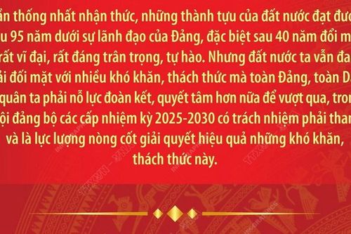 Cấp ủy các cấp tập trung 3 vấn đề chính để tiến hành tốt Đại hội Đảng bộ các cấp