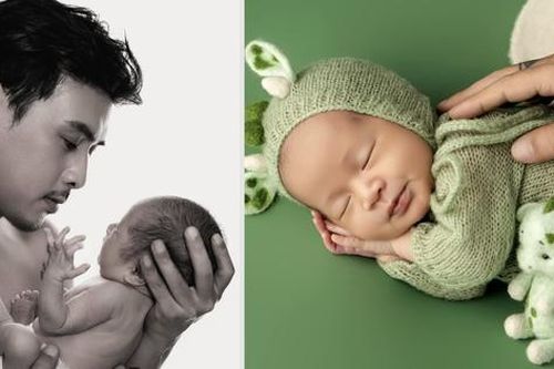 Hồ Quang Hiếu khoe quý tử mới sinh và bà xã người mẫu