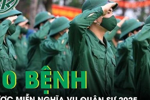 Danh mục 10 bệnh được miễn nghĩa vụ quân sự 2025