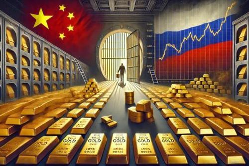 Dự trữ vàng của Nga và Trung Quốc suy giảm