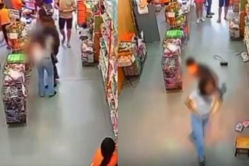 Cô gái đang thanh toán cùng chồng thì bỗng tháo chạy, rùng mình cảnh tượng camera ghi lại
