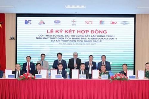 Ký kết hợp đồng thi công xây lắp Nhà máy thủy điện tích năng Bắc Ái giai đoạn 2 đợt 1