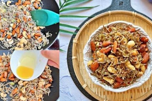 Dùng các loại hạt thừa sau Tết làm món cá cơm rim hạt cực ngon