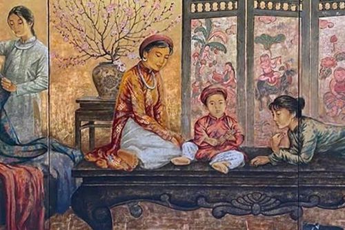 Thiếu nữ quyến rũ, văn hóa Bắc Bộ được tái hiện qua tranh sơn mài