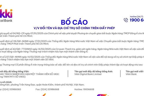 Bố cáo thành lập Vikki Bank