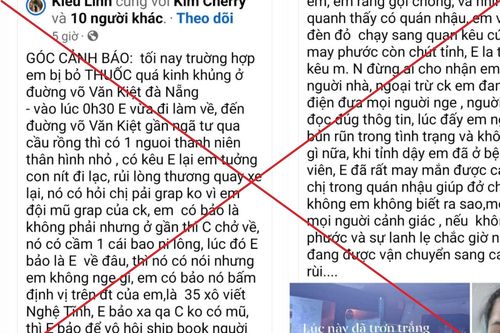 Sự thật thông tin người phụ nữ bị bỏ thuốc mê giữa đêm ở Đà Nẵng