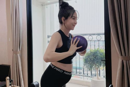 Mai Ngọc tập luyện khi mang thai