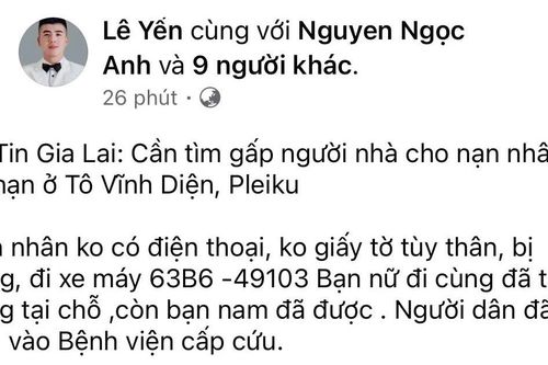 Pleiku: Thông tin vụ tai nạn giao thông trên đường Tô Vĩnh Diện là giả