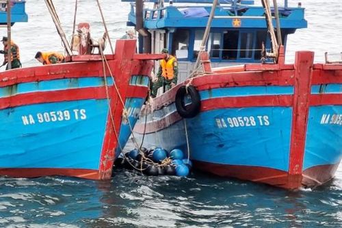 Bắt giữ 2 tàu giã cào tận diệt hải sản tại vùng biển Hà Tĩnh