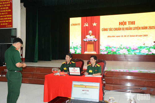 Lữ đoàn 972 tổ chức hội thi công tác chuẩn bị huấn luyện năm 2025