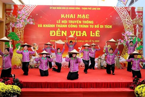 Khai mạc lễ hội truyền thống và khánh thành công trình tu bổ di tích đền Vua Lê, xã Hoàng Đồng, thành phố Lạng Sơn