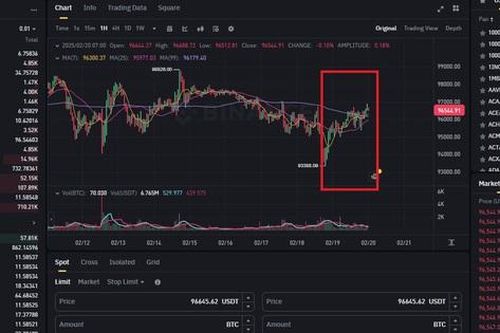 Giá Bitcoin ngày 20/2 vận động quanh mốc 96 USDT