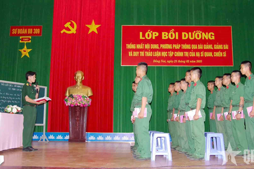 Sư đoàn 309 (Quân khu 7) đổi mới phương pháp giảng dạy chính trị cho hạ sĩ quan, chiến sĩ