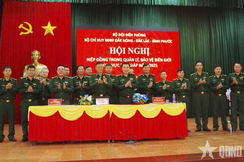 Bộ đội Biên phòng các tỉnh Đắk Nông, Đắk Lắk, Bình Phước hiệp đồng bảo vệ biên giới