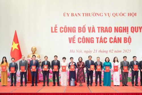 Ủy ban Thường vụ Quốc hội công bố và trao nghị quyết về công tác cán bộ