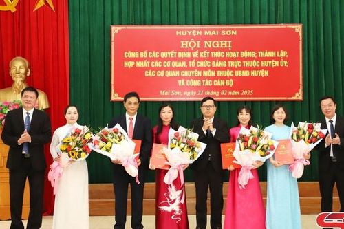 Mai Sơn công bố các quyết định về sắp xếp tổ chức, bộ máy các cơ quan, tổ chức đảng và công tác cán bộ
