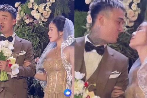 Đạt G - Cindy Lư hóa cô dâu chú rể trên lễ đường, khóa môi ngọt ngào trước đông đảo khách mời