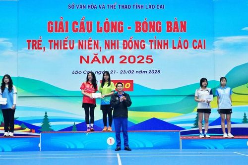 Bế mạc Giải Cầu lông, bóng bàn trẻ, thiếu niên, nhi đồng tỉnh Lào Cai năm 2025