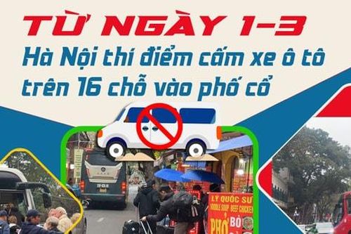 Từ ngày 1-3, Hà Nội thí điểm cấm xe ô tô trên 16 chỗ vào phố cổ