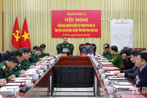 Quân khu 2 triển khai nhiệm vụ diễn tập phòng thủ dân sự tỉnh Vĩnh Phúc năm 2025