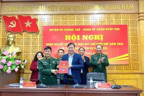 Đánh giá kết quả thực hiện Quy chế phối hợp năm 2024 giữa Huyện ủy Phong Thổ và Đảng ủy Đoàn Kinh tế - Quốc phòng 356