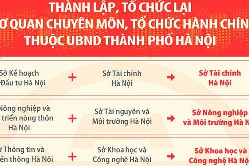 Thành lập, tổ chức lại các cơ quan chuyên môn thuộc UBND TP Hà Nội
