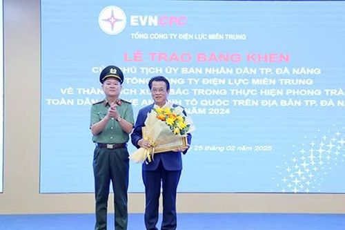 Điện lực miền Trung nhận bằng khen từ Chủ tịch UBND TP Đà Nẵng