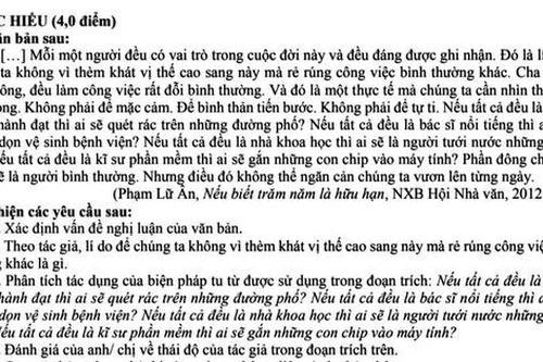 Đề Ngữ văn: Sống theo sở thích hay phụng sự xã hội
