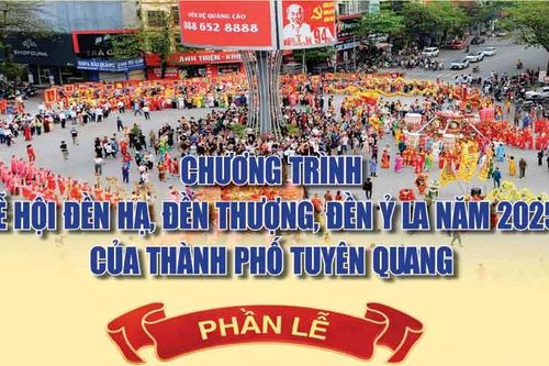 Chương trình Lễ Hội Đền Hạ, Đền Thượng, Đền Ỷ La năm 2025 của thành phố Tuyên Quang