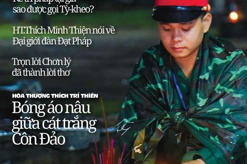 Báo Giác Ngộ số 1291: Bóng áo nâu giữa cát trắng Côn Đảo