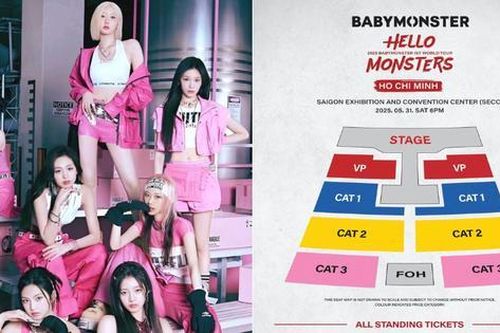 Sơ đồ, giá vé concert BABYMONSTER tại TP.HCM: Tương đương concert ở Thái Lan