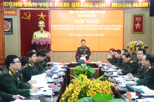 Giao ban công tác quản lý tư tưởng, dư luận, kỷ luật tháng 2-2025