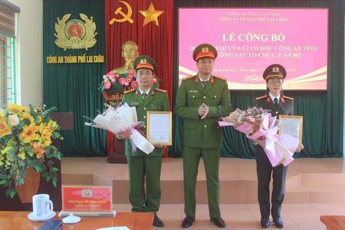 Lễ công bố quyết định của Giám đốc Công an tỉnh về công tác tổ chức, cán bộ